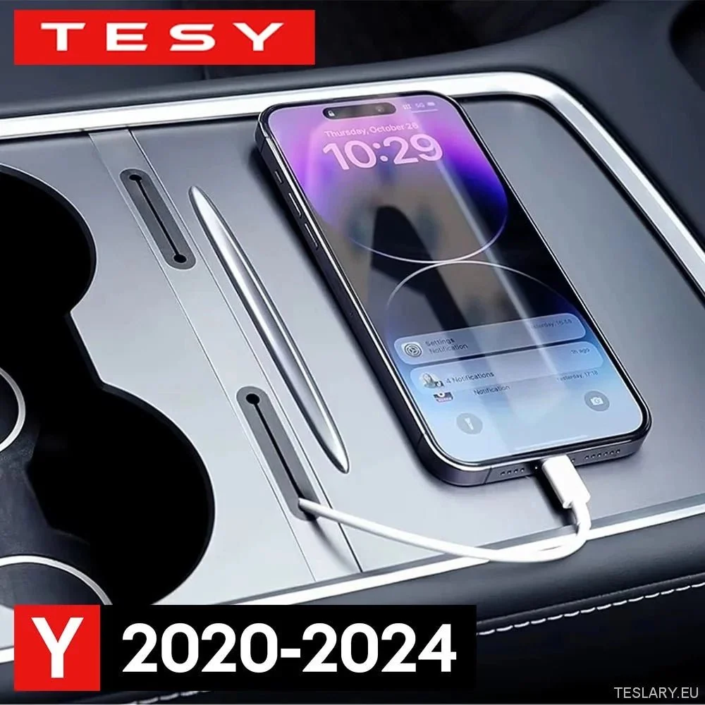 Tesla Model Y 2022 - 2025 Централна конзола зареждане на кабел USB Hub Organizer