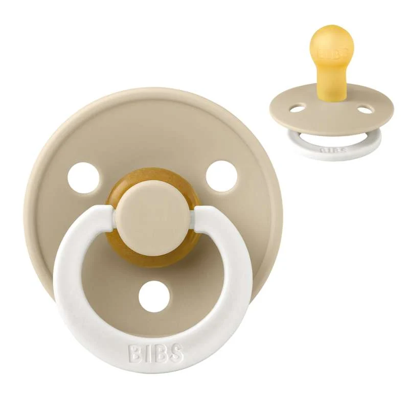 Bibs Round Colour Pacifier - sz. 1 - natural rubberized - GLOW - Vanilla
